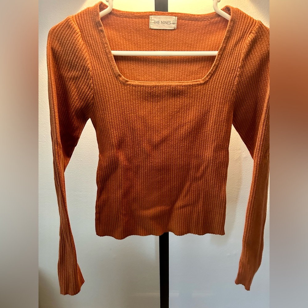 Burnt Orange Square Neck Sweater